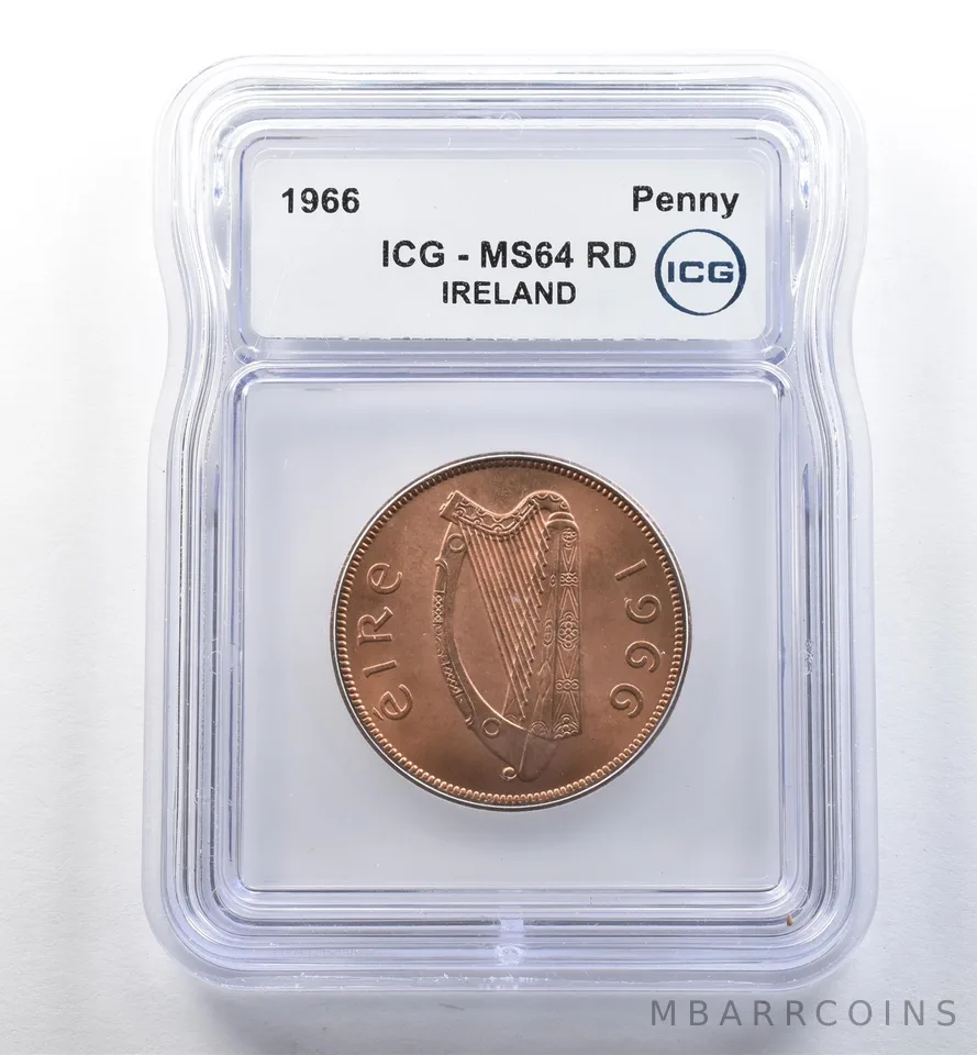 1966 Ireland Penny MS64 RD ICG *2560