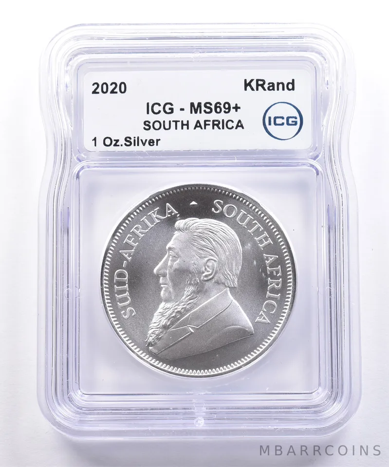 2020 South Africa Silver Krugerrand 1 Oz MS69+ ICG