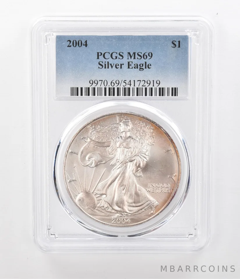 2004 American Silver Eagle MS69 PCGS Beautiful Tone *1265