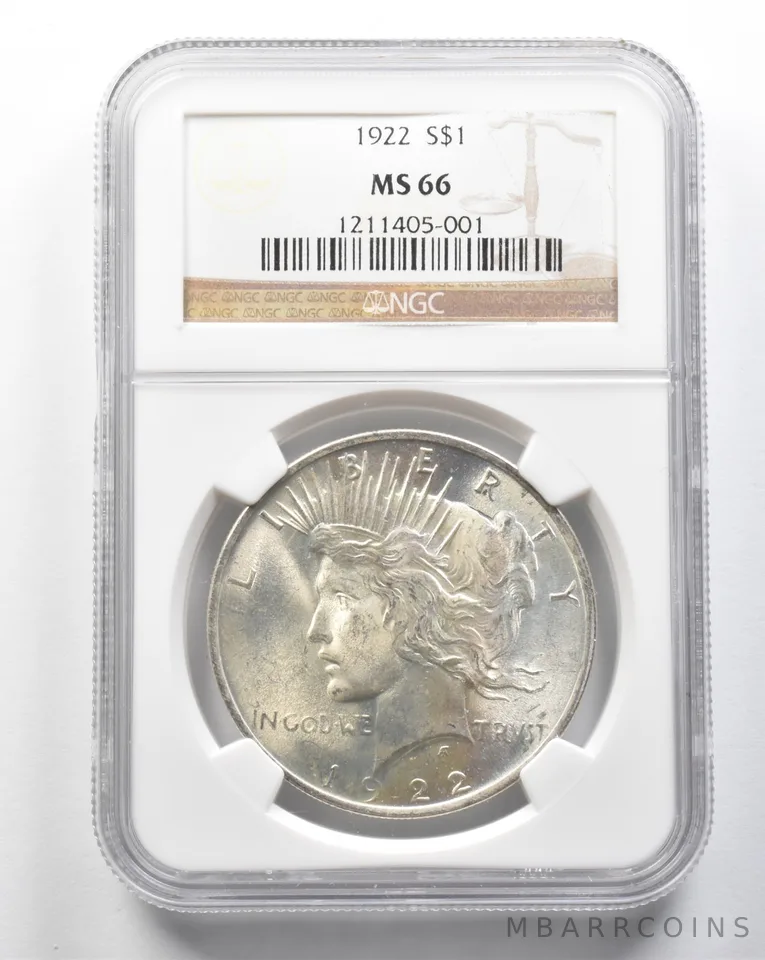 1922 Peace Silver Dollar MS66 NGC *8366
