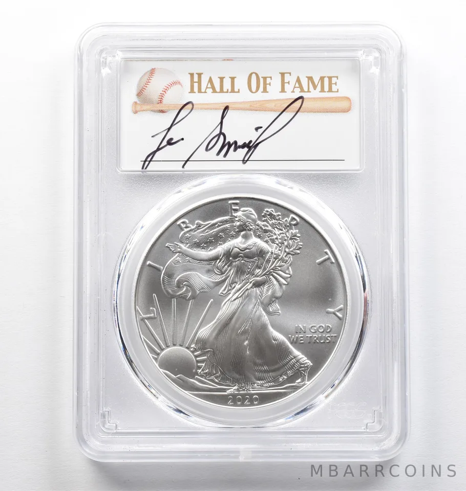2020 American Silver Eagle Lee Smith FDOI MS70 PCGS *9412