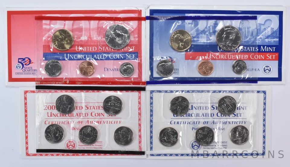 2002 Mint Set with Original Envelopes & Flatpacks (20 coins)