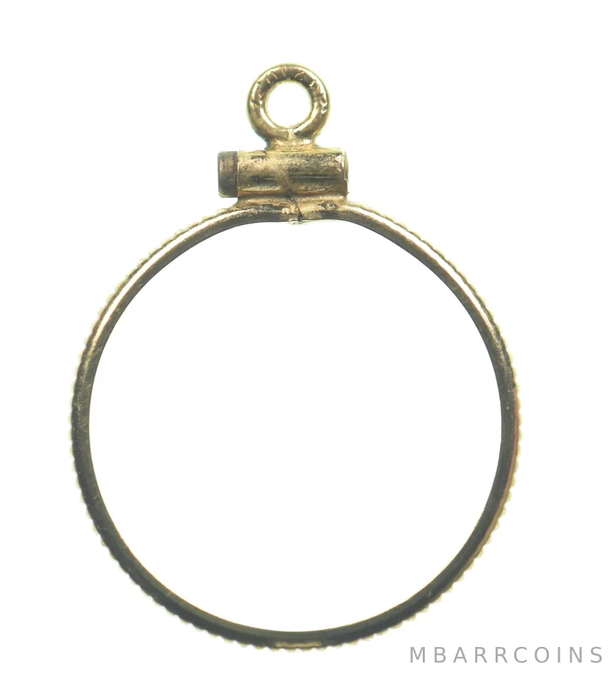 12k 0.6 Gram Gold Filled 15.5mm Coin Bezel Pendant Frame Edge *4955