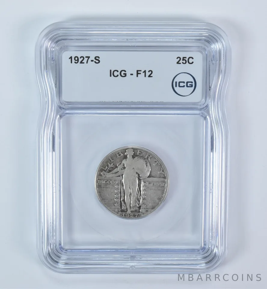 1927-S Standing Liberty Quarter F12 ICG