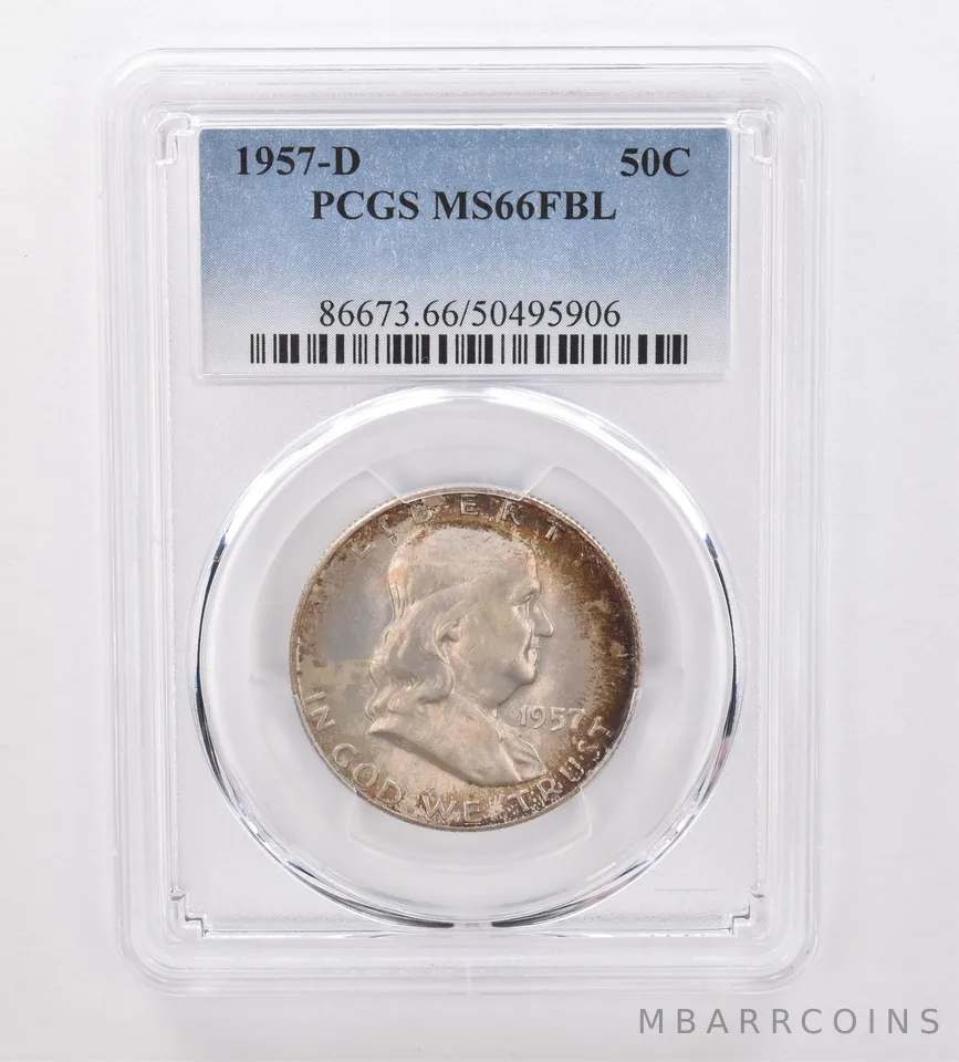 1957-D Franklin Half Dollar MS66 FBL PCGS Beautiful Tone *9959
