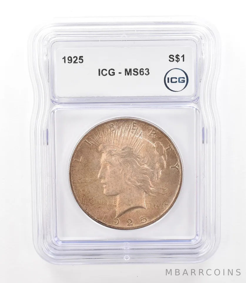 1925 Peace Silver Dollar MS63 ICG Nice Tone *3143