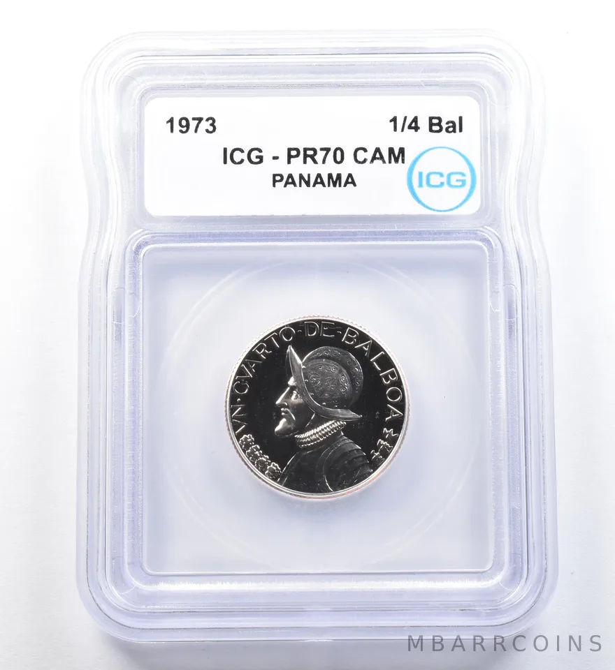 1973 Panama 1/4 Balboa PR70 CAM ICG a1126