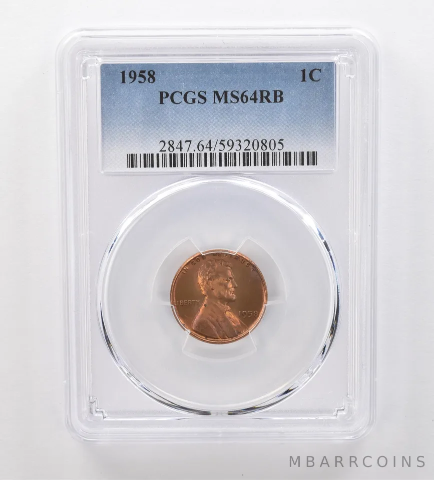 1958 Lincoln Wheat Cent MS64 RB PCGS Beautiful Tone *2064