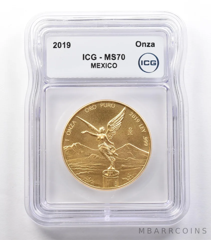 2019 Mo Mexico 1 Onza Gold Libertad MS70 ICG *2558