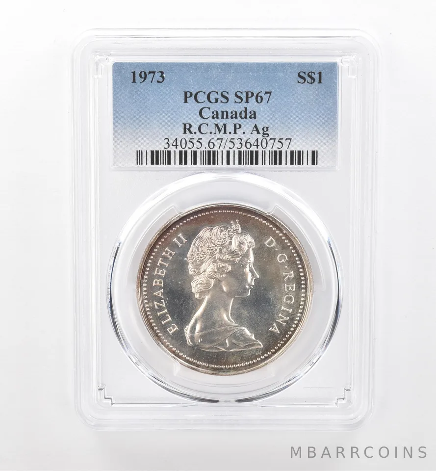 1973 Canada 1 Dollar Silver RCMP SP67 PCGS Beautiful Tone a1924