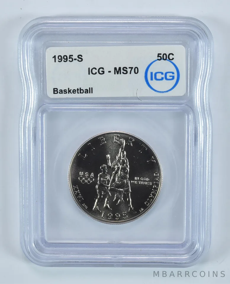 1995-S Olympic Basketball Commemorative Half Dollar MS70 ICG