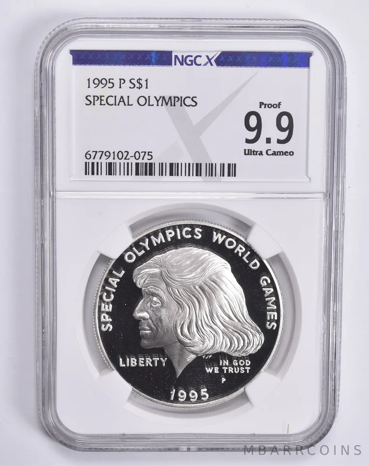1995-P Special Olympics Commemorative Dollar Proof 9.9 UCAM NGC X NGCX
