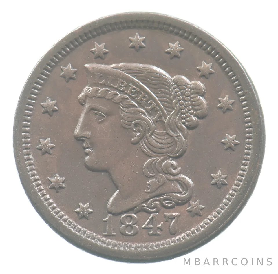1847 Braided Hair Large Cent *9419