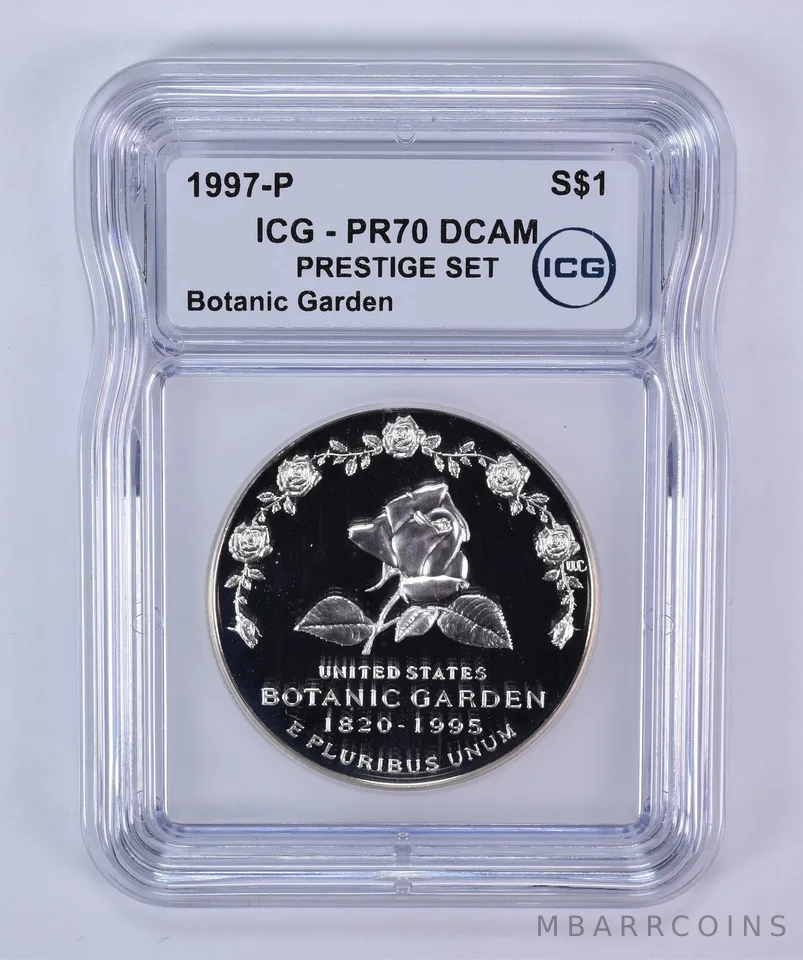 1997-P Botanic Gardens Commemorative Dollar Prestige Set PR70 DCAM ICG