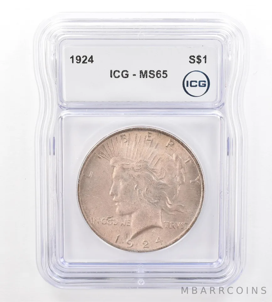 1924 Peace Silver Dollar MS65 ICG Beautiful Tone *7340