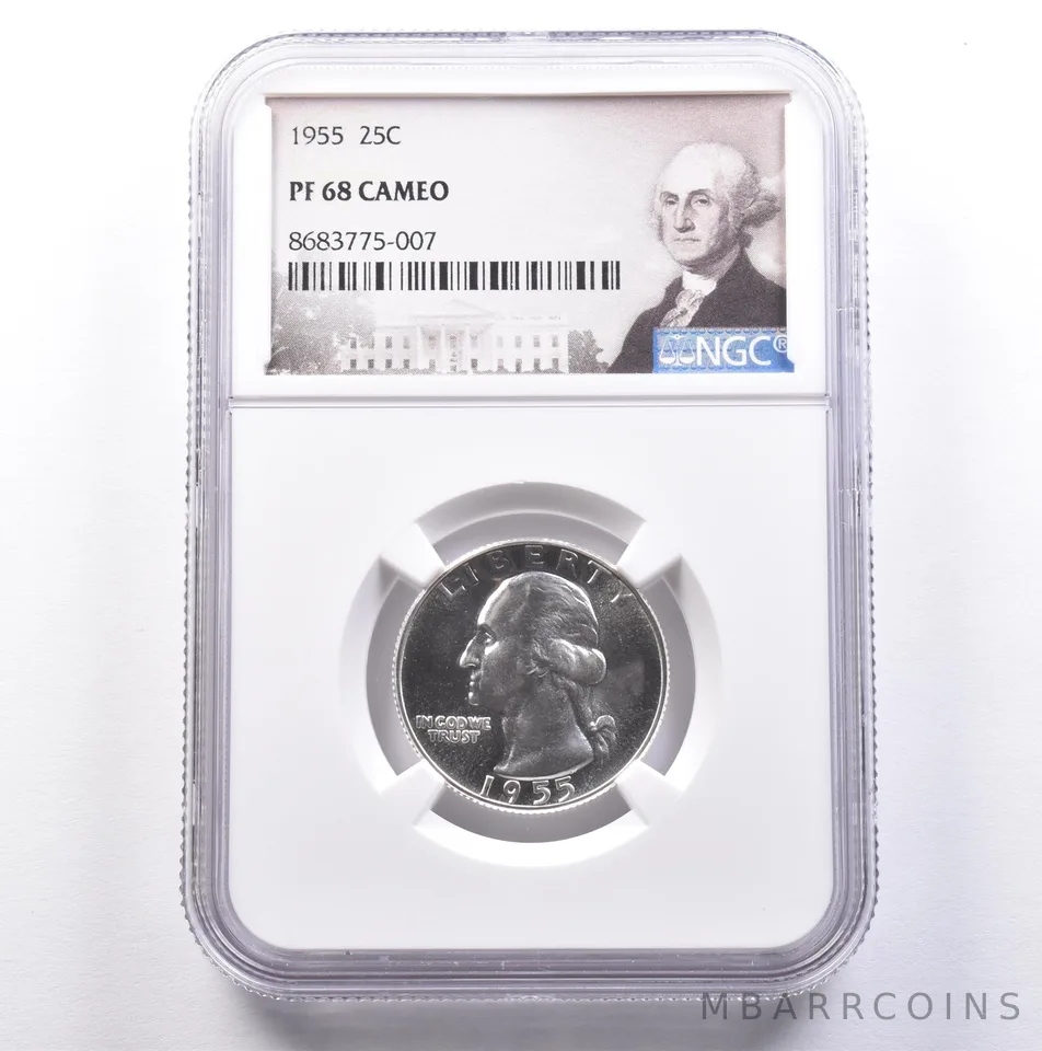 1955 Washington Quarter PF68 CAMEO NGC *9147