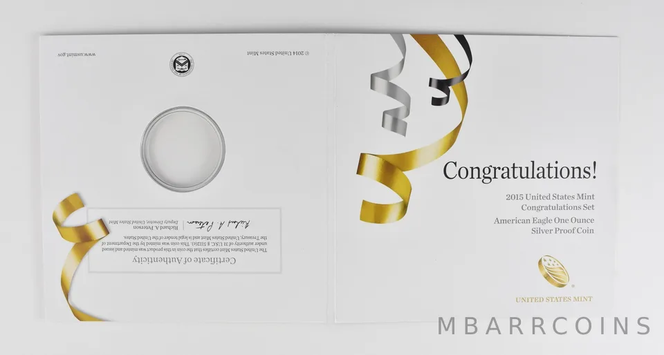 OGP 2015 American Silver Eagle Congratulations Set - NO COIN