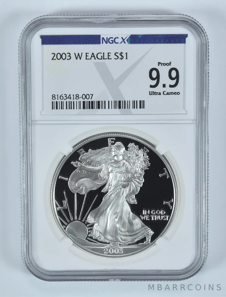 2003-W American Silver Eagle Proof 9.9 UCAM NGC X NGCX