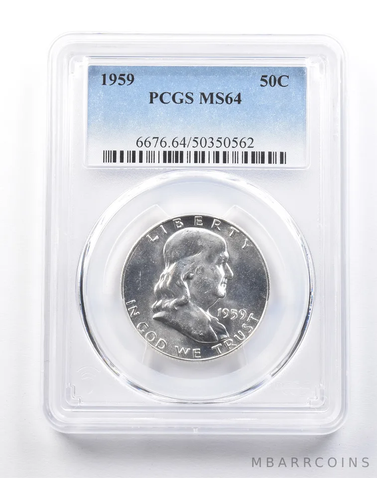 1959 Franklin Half Dollar Type 2 Reverse MS64 PCGS *4101