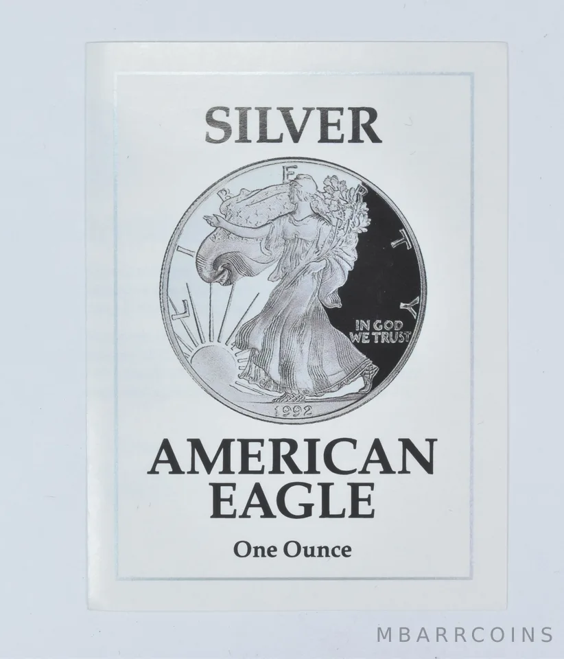 COA 1992-S American Silver Eagle Proof