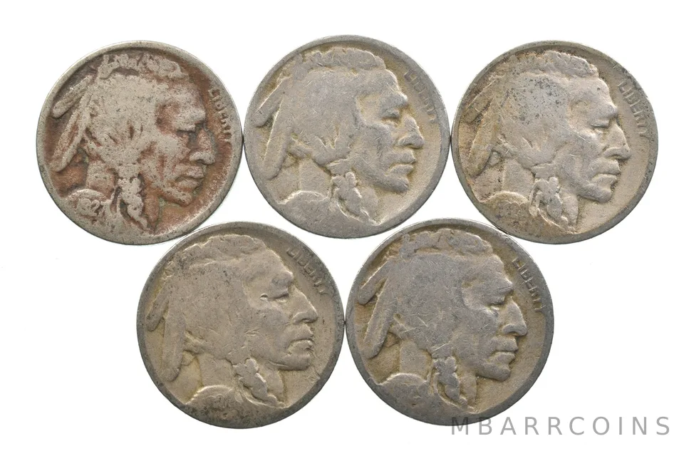BETTER Lot 1927-D Worn Date 1928-D 1928-D 1929-D Buffalo Nickel Collection *154