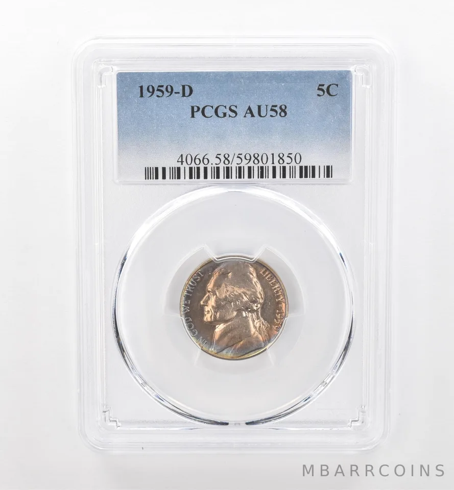1959-D Jefferson Nickel AU58 PCGS Beautiful Tone *1808