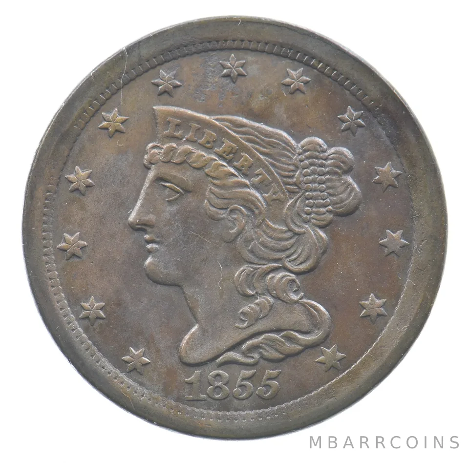 1855 Braided Hair Half Cent *9076