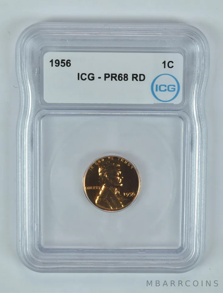 1956 Lincoln Wheat Cent PR68 RD ICG