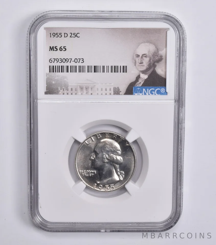 1955-D Washington Quarter MS65 NGC Special Lbl