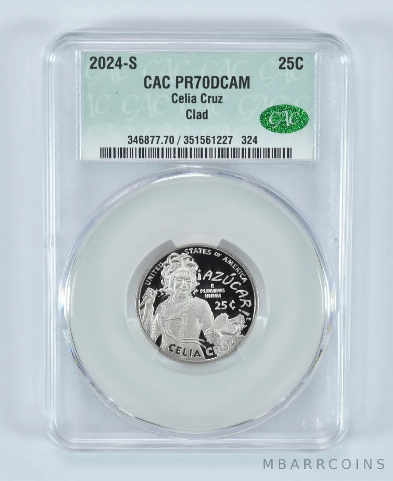 2024-S Washington Quarter Clad Celia Cruz PR70 DCAM CAC CACg