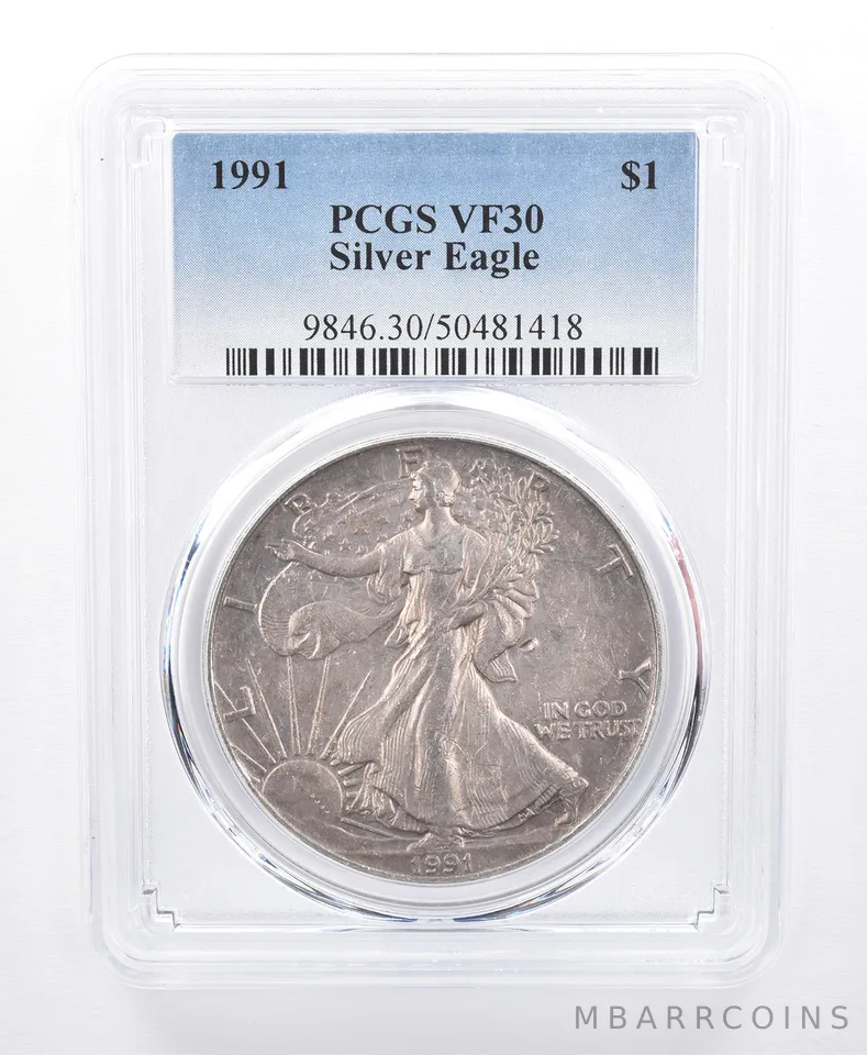1991 American Silver Eagle VF30 PCGS Lowball *8590