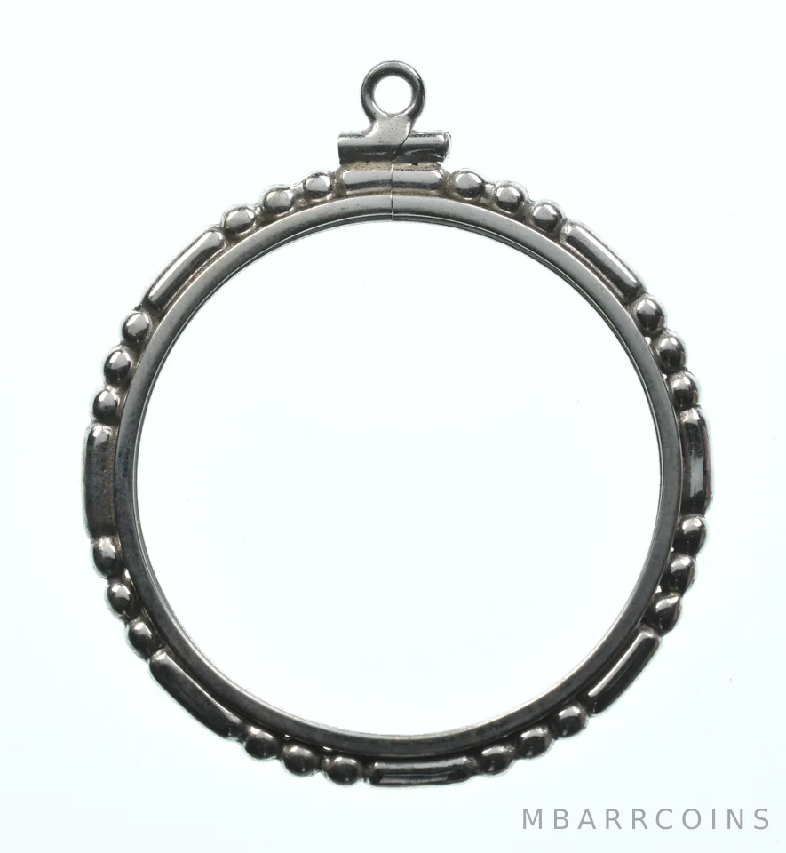 Sterling Silver 31 MM US Half Dollar Coin Bezel Pendant Frame Edge *2388