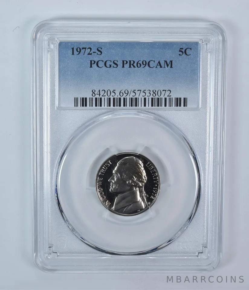 1972-S Jefferson Nickel PR69 CAM PCGS Blue Label