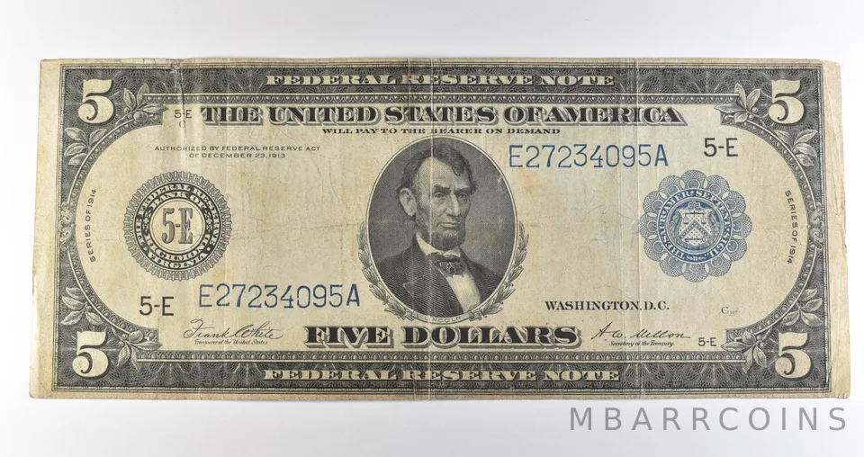 1914 $5 Richmond VA FRN Large Note Blue Seal *3658