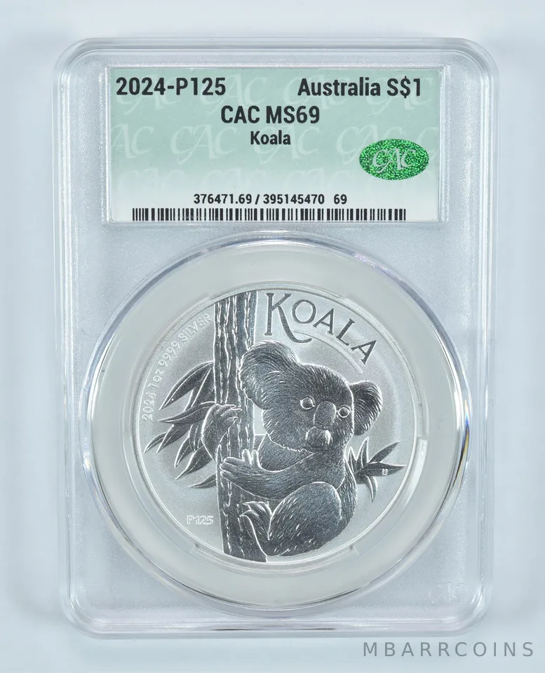2024 P125 Australia 1 Dollar Silver Koala MS69 CAC CACg