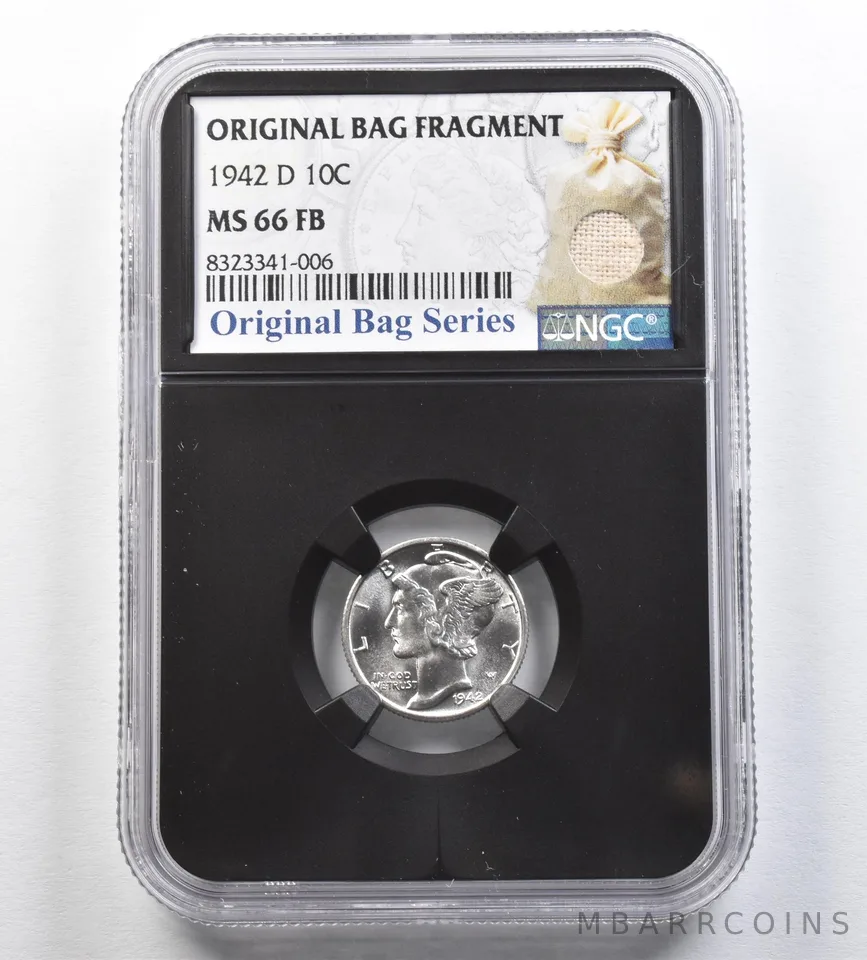 1942-D Mercury Dime Original Bag Fragment MS66 FB NGC *0418