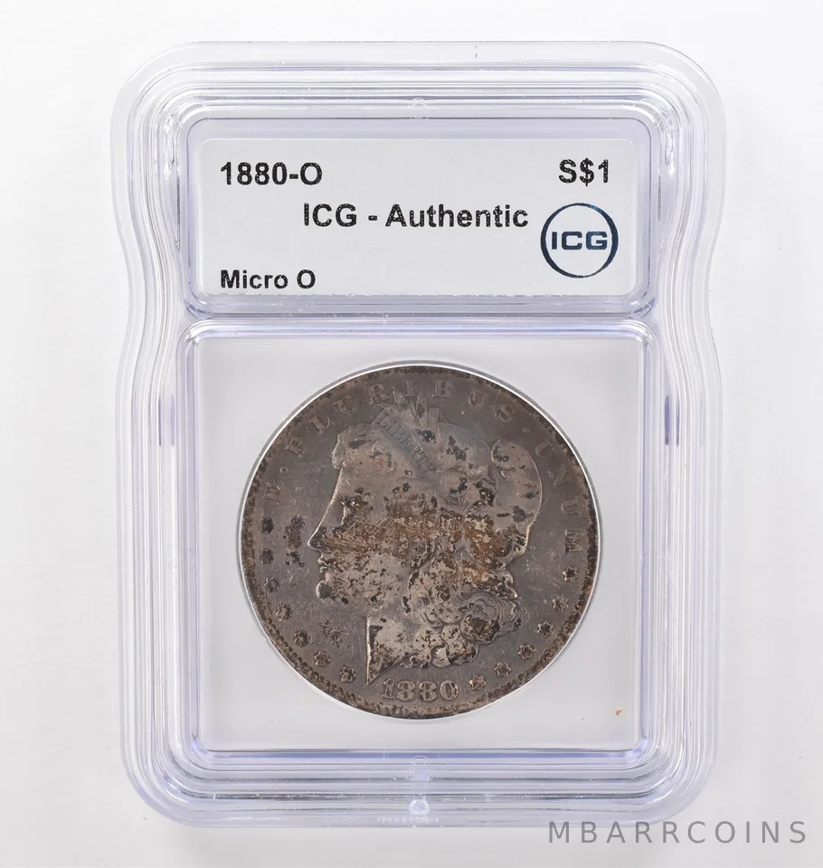 1880-O Morgan Silver Dollar Micro O Authentic ICG Beautiful Tone *6179