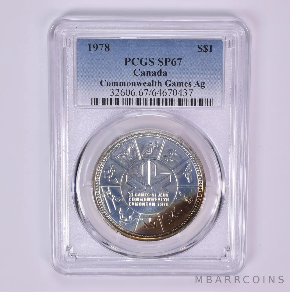 1978 Canada 1 Dollar Silver Commonwealth Games SP67 PCGS Beautiful Tone *1498