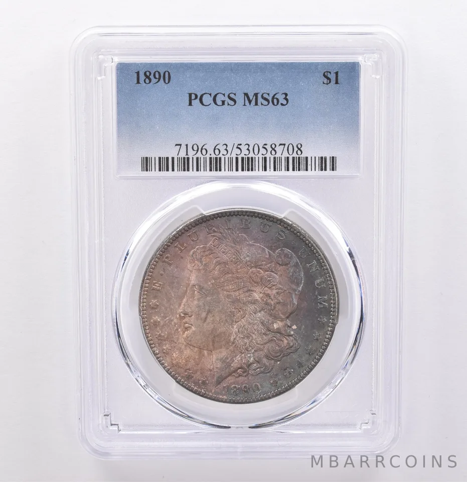 1890 Morgan Silver Dollar MS63 PCGS Beautiful Tone *9258