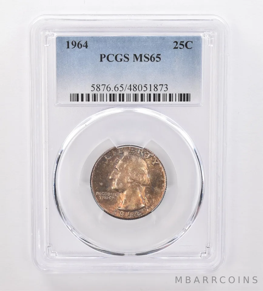1964 Washington Quarter MS65 PCGS Beautiful Tone *0008