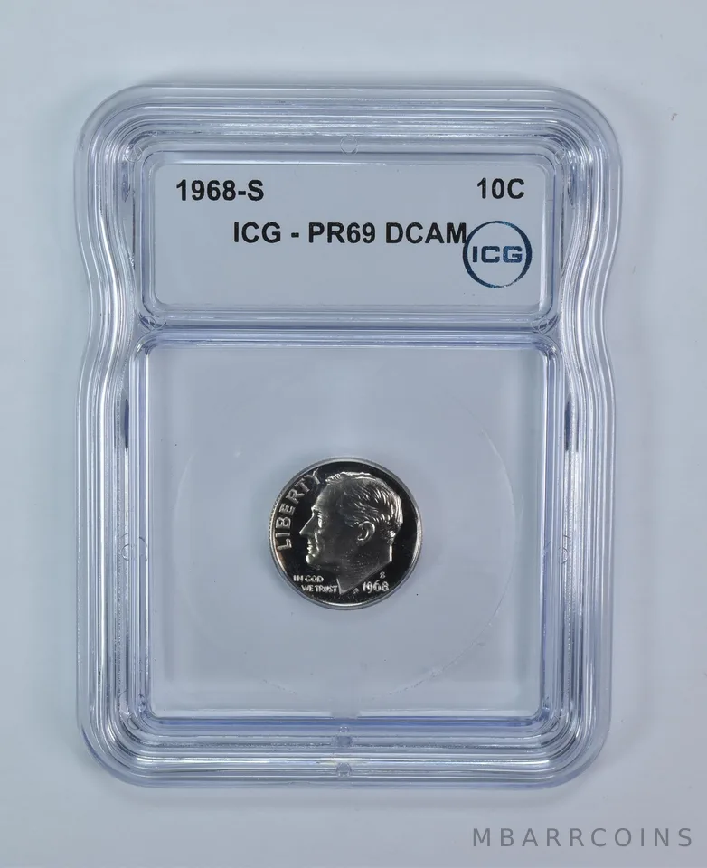 1968-S Roosevelt Dime PR69 DCAM ICG