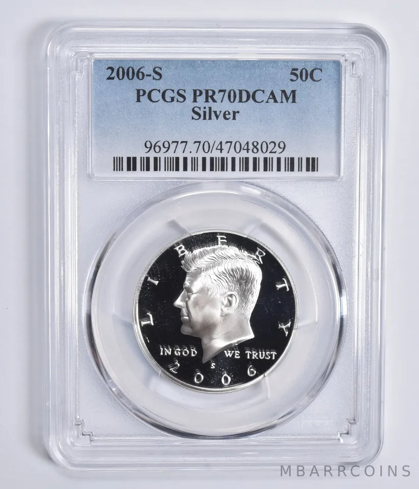 2006-S Kennedy Half Dollar Silver PR70 DCAM PCGS Blue Lbl