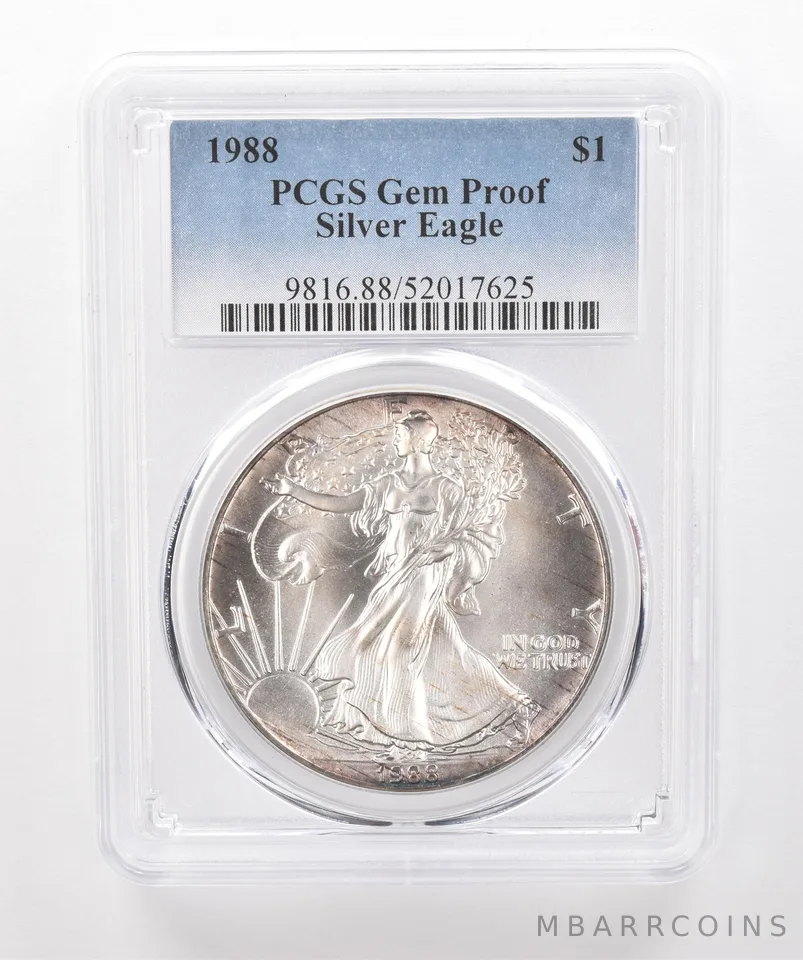 1988 American Silver Eagle Gem Proof PCGS Peripheral Tone *2017