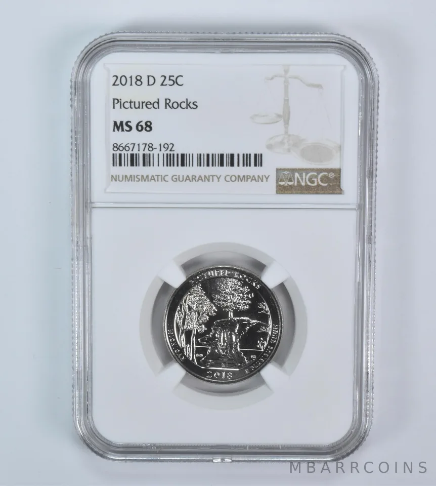 2018-D Washington Quarter ATB Pictured Rocks MS68 NGC