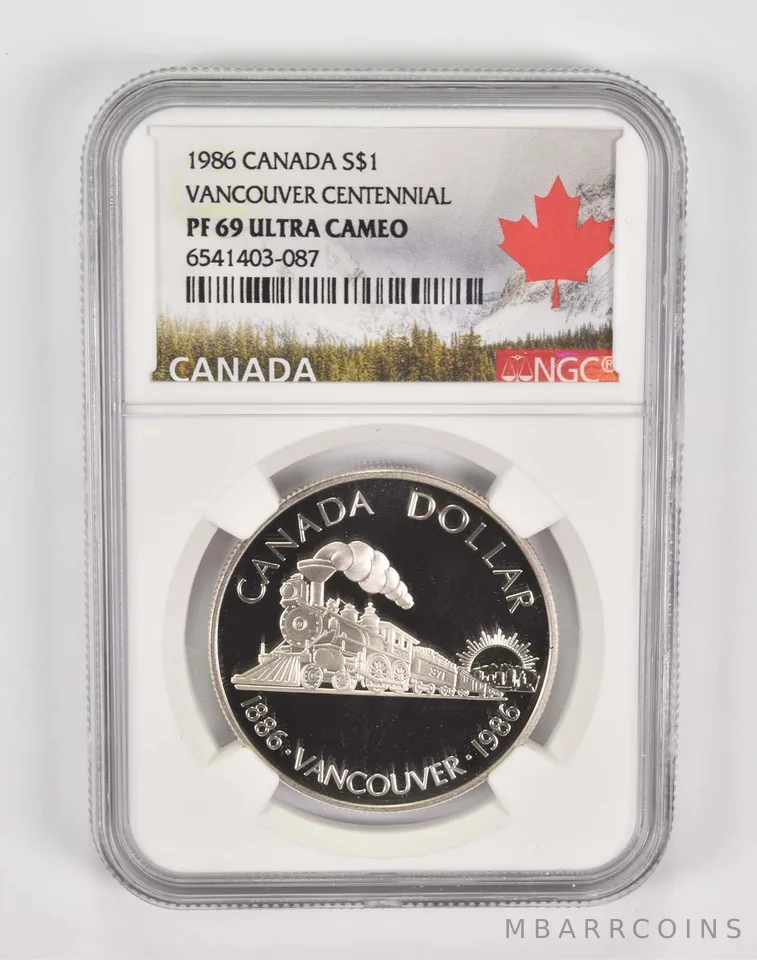 1986 Canada $1 Silver Dollar Vancouver Centennial PF69 UCam NGC
