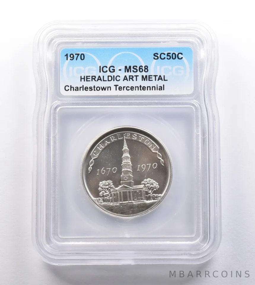 1970 So Called Half Dollar Charleston Tercentennial MS68 ICG