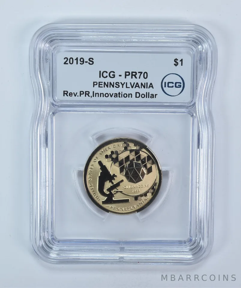 2019-S Innovation $1 Polio Vaccine PA Reverse PR70 ICG