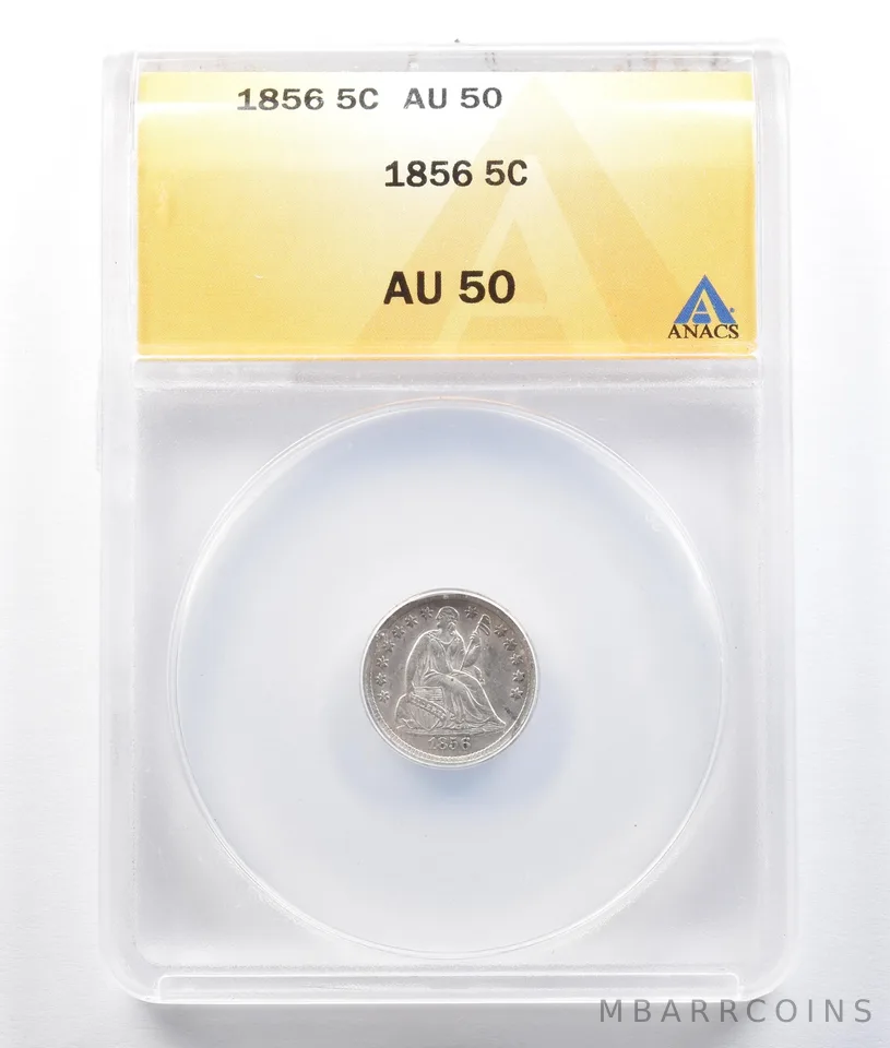 1856 Seated Liberty Half Dime AU50 ANACS a1490