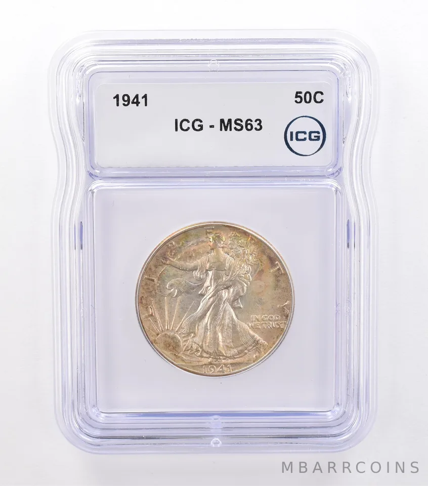 1941 Walking Liberty Half Dollar MS63 ICG Beautiful Tone *9212