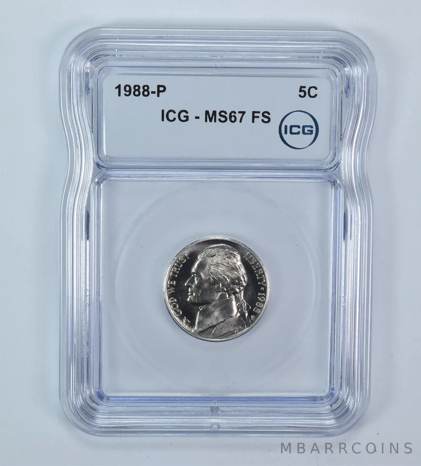 1988-P Jefferson Nickel MS67 FS ICG
